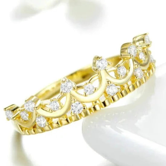 Princess Crown Gold Color Ring