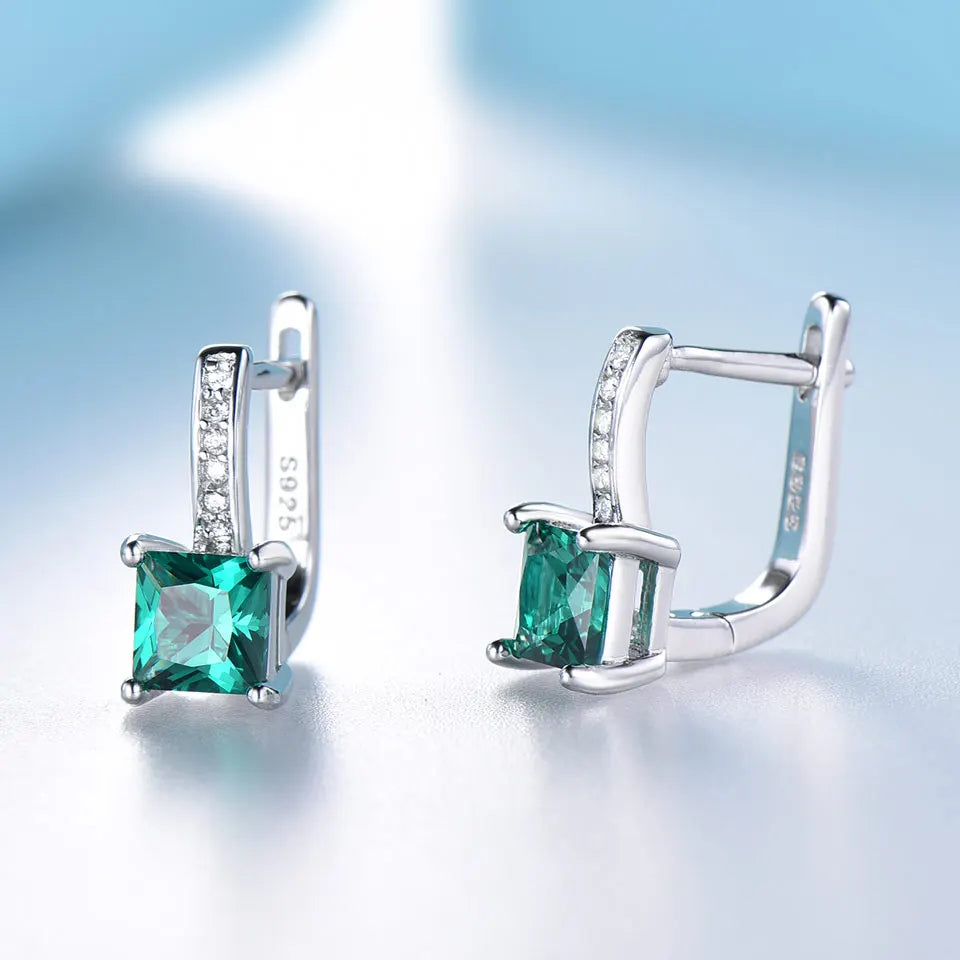 Emerald & Topaz Earrings