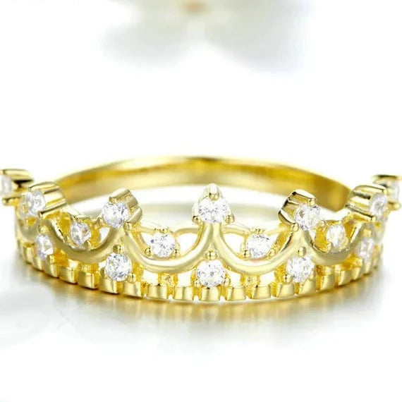 Princess Crown Gold Color Ring