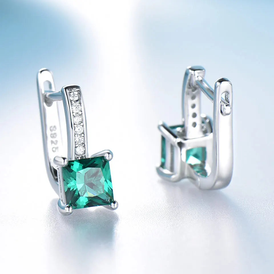 Emerald & Topaz Earrings