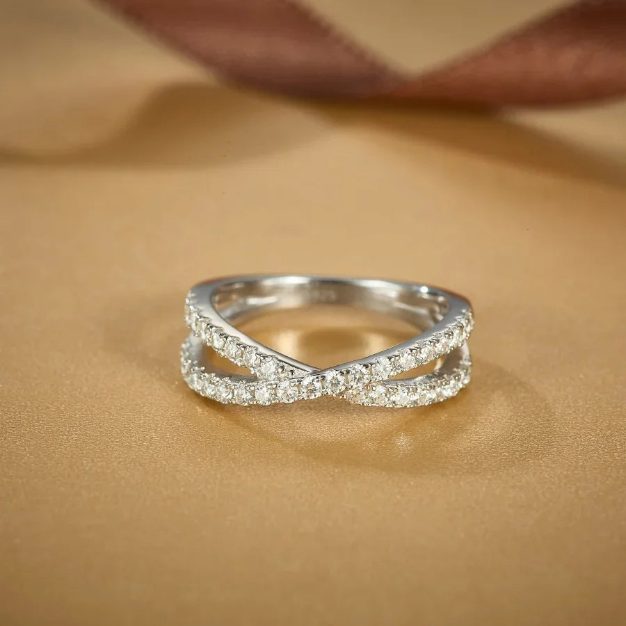 Moissanite Cross Ring