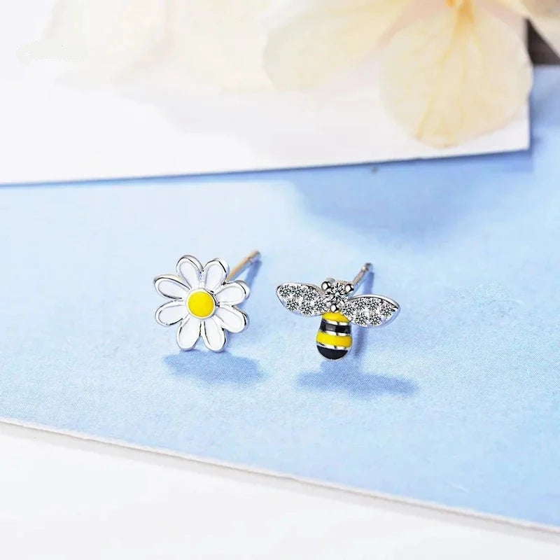 Asymmetric Bee Earrings