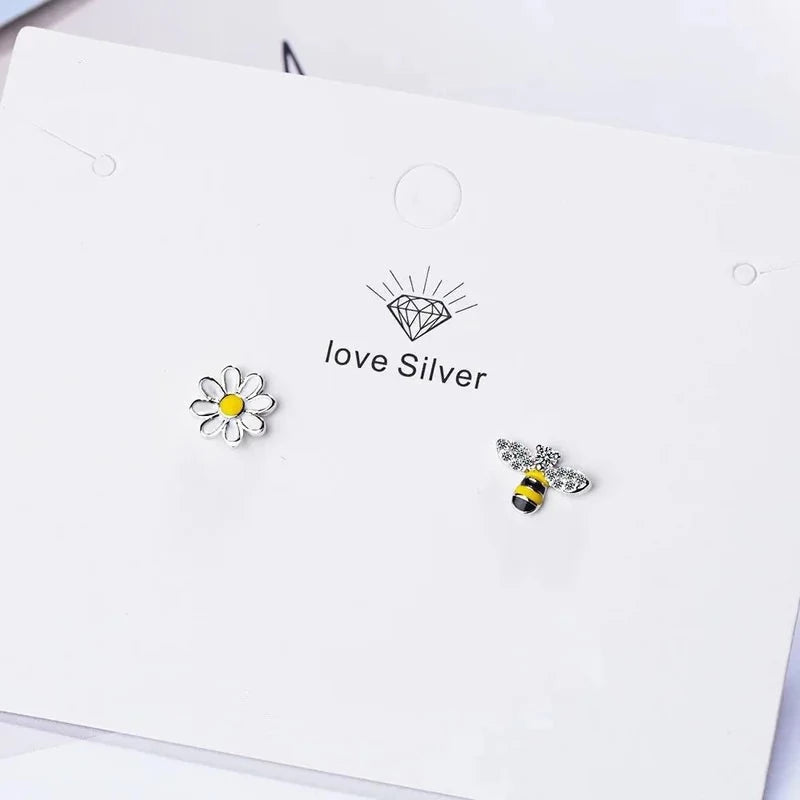 Asymmetric Bee Earrings