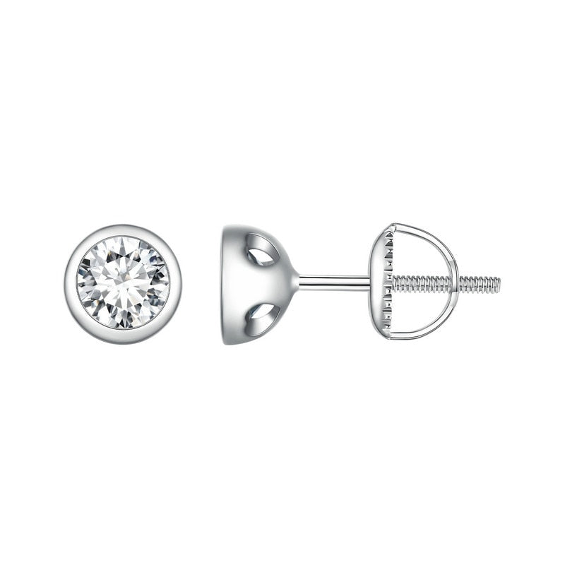 Stud Earrings Round Cut