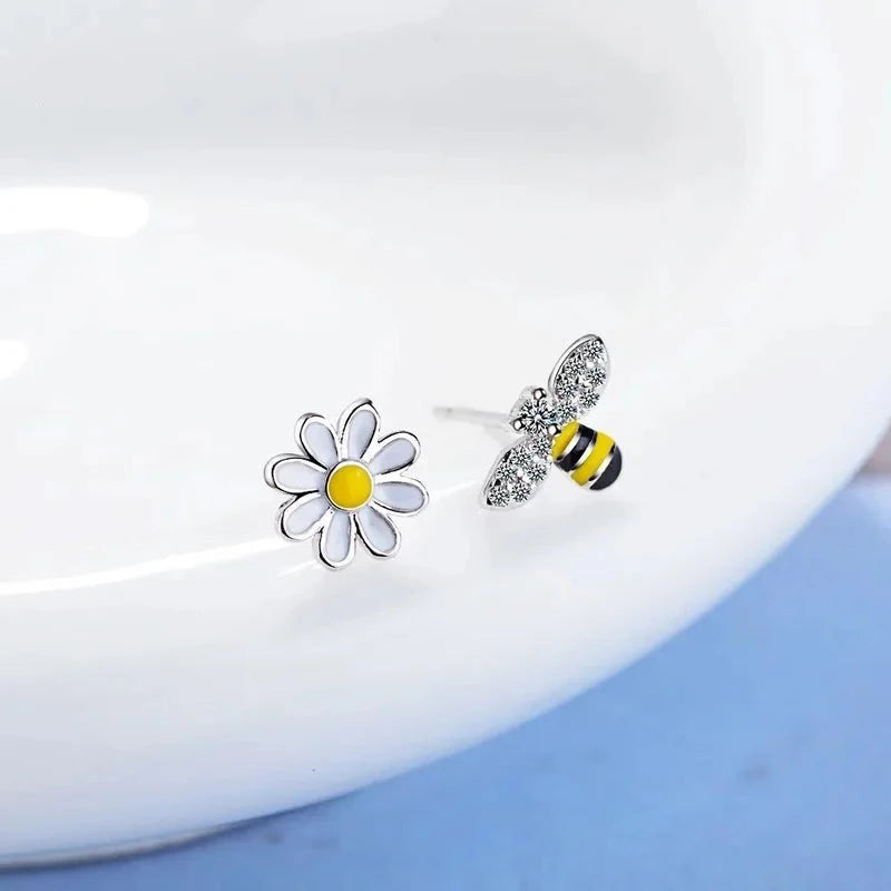 Asymmetric Bee Earrings