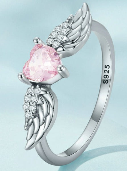 Pink Angel Wings Ring